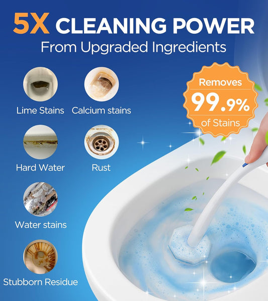 64 Count Toilet Wand Refills for Clorox Toilet Wand, 5X Cleaning Power Toilet Bowl Cleaners with Exclusive Formula, High-Density Disposable Toilet