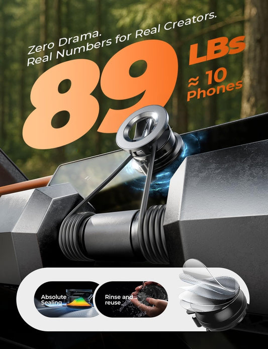 LISEN Vacuum Magnetic Phone Holder for Car, Magsafe Car Mount 360 Adjustable Vacuum Suction Cup, Phone Mount for Car