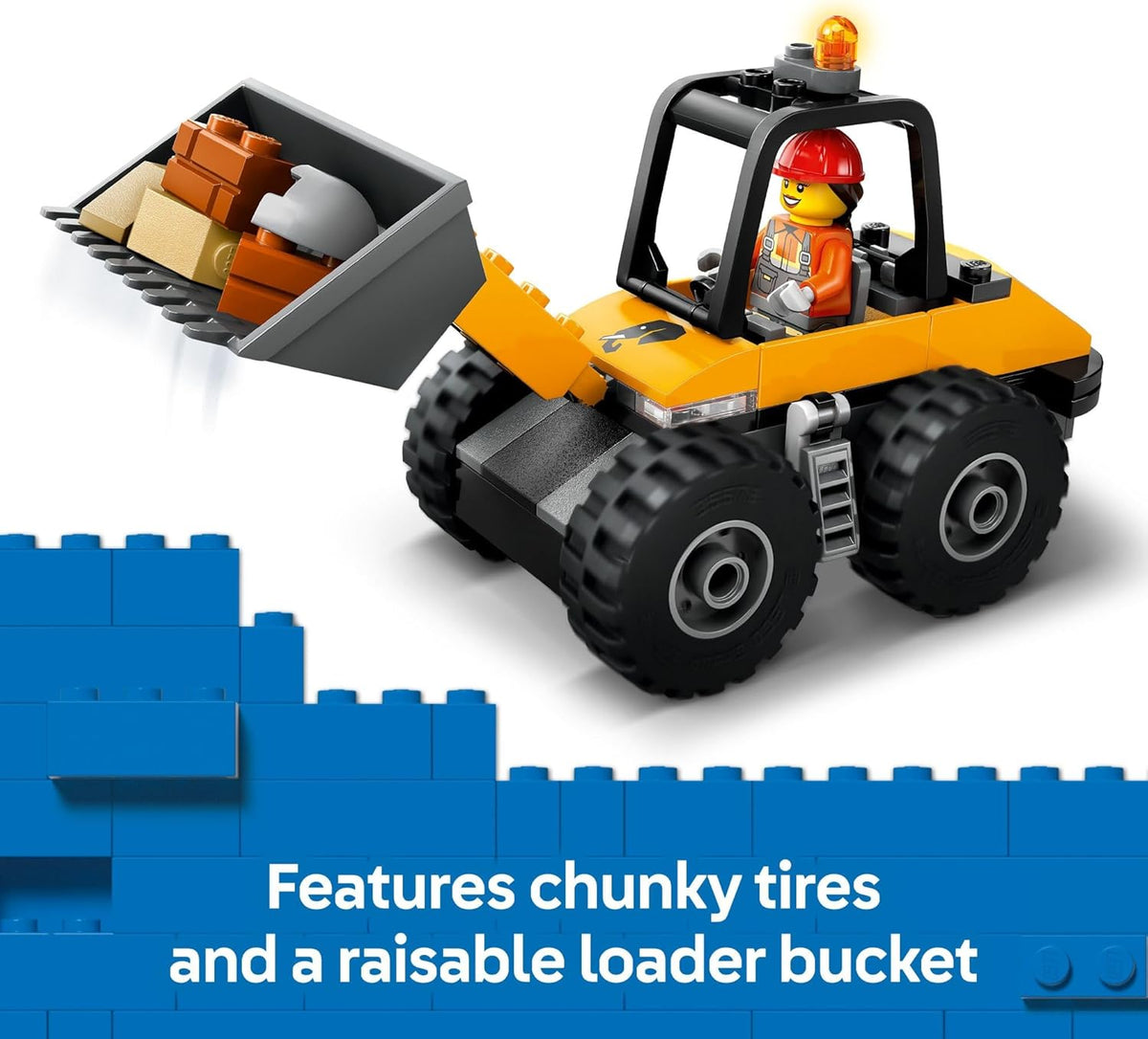 LEGO City Yellow Construction Wheel Loader Building Sensory Toy - Construction Vehicle Toy for Toddlers, Boys and Girls, Ages 4+ - Educational