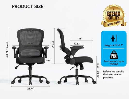 TRALT Office Chair - Ergonomic Office Chair with Back Support, Home Office Desk Chairs, 330lbs Wide Seat Big and Tall Office Chairs, Comfy Desk Chair