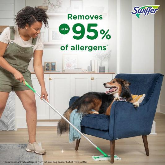 Swiffer Sweeper 2-in-1 Dry + Wet Floor Mopping and Sweeping Kit, Multi-Surface Kit for Floor Cleaning, Kit Includes 1 Sweeper, 14 Dry Sweeping
