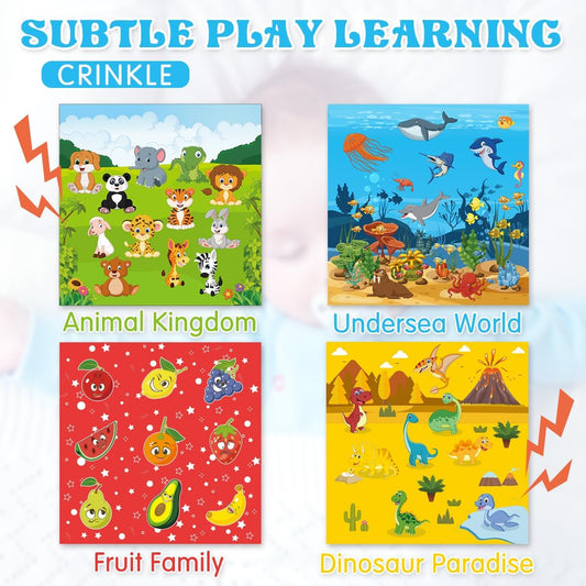 Aiduy Baby Toys 6 to 12 Months - Baby Tissue Box Toys Montessori Toys for Babies 6-12 Months Soft Crinkle Infant Sensory Toys for 1 Year Old Early