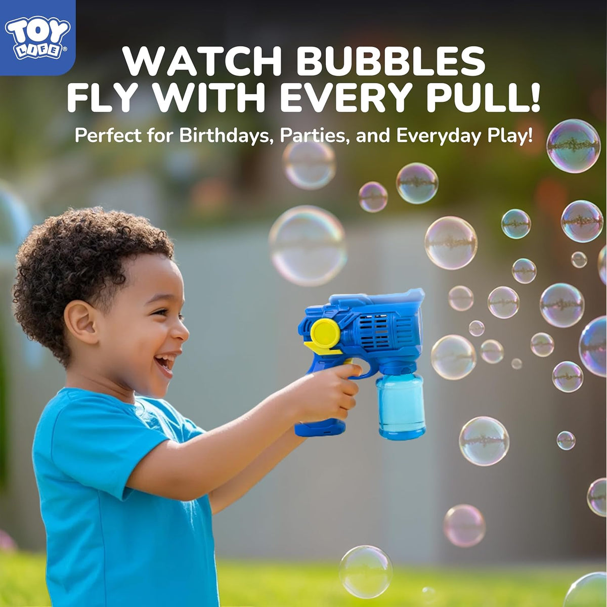 Toy Life 3 Pack Bubble Guns for Kids, Automatic Bubble Blower, Leakproof & Lightweight, Outdoor Summer Toy, Easter Basket Stuffer, Party Favor