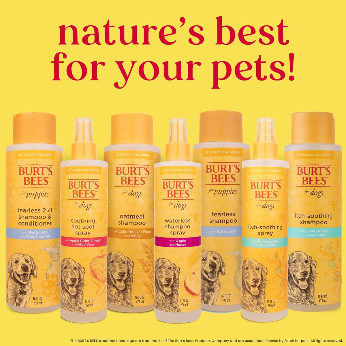 Burt's Bees for Pets Oatmeal Shampoo for Dogs with Colloidal Oat Flour and Honey - Skin Soothing Dog Oatmeal Shampoo, Moisturizing Dog Wash for Itchy