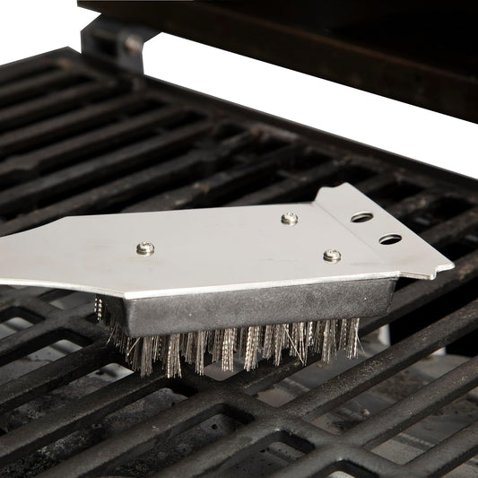Cuisinart Stainless Steel 16.5" Long Handle Grill Cleaner Brush and Scraper for BBQ, Griddle, Grills, Cookout Tool, Grill Brush for Outdoor Grills