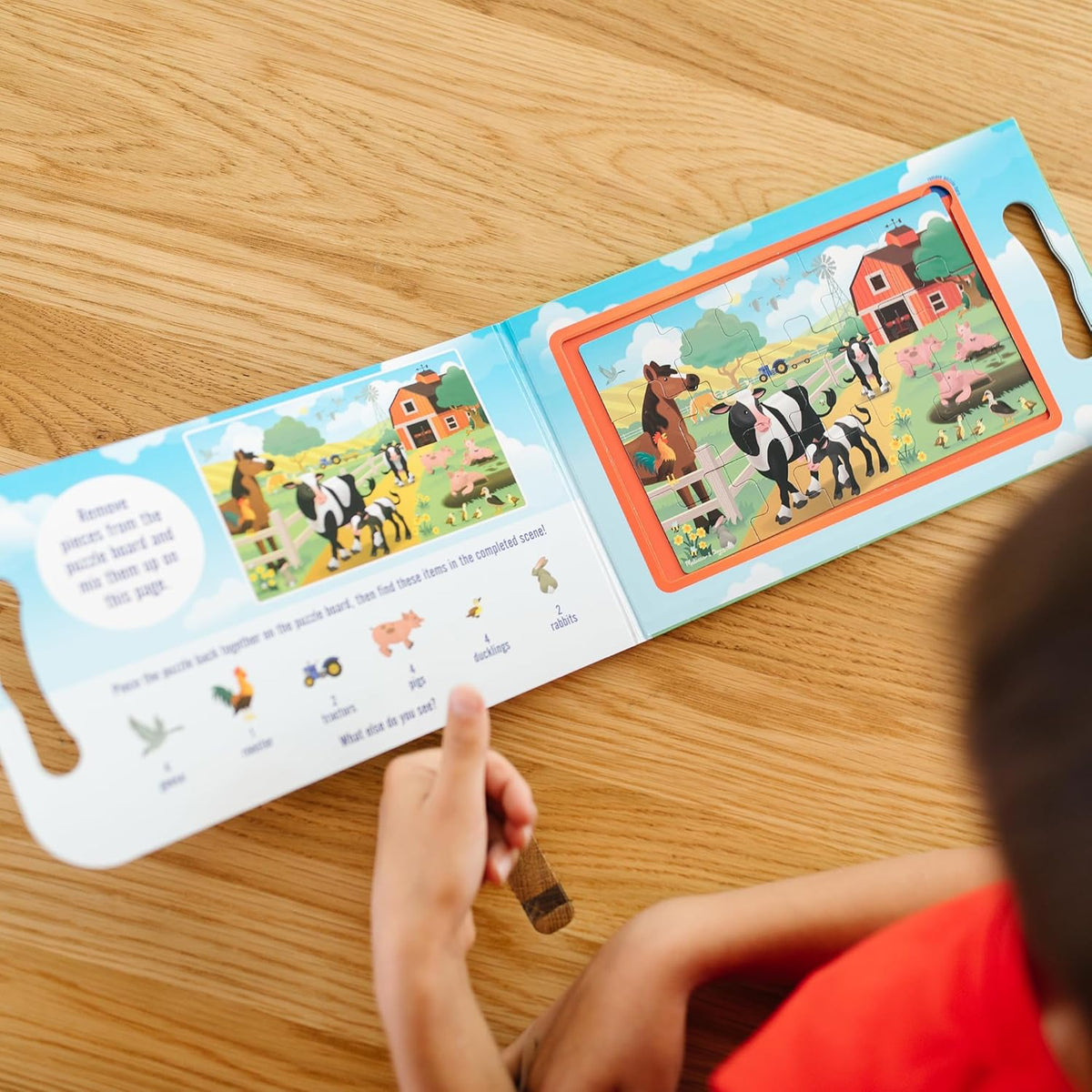 Melissa & Doug Take-Along Magnetic Jigsaw Puzzle Set – On the Farm (2 x 15 Piece) Travel Activity Toy for Preschoolers and Kids Ages 3+ - FSC