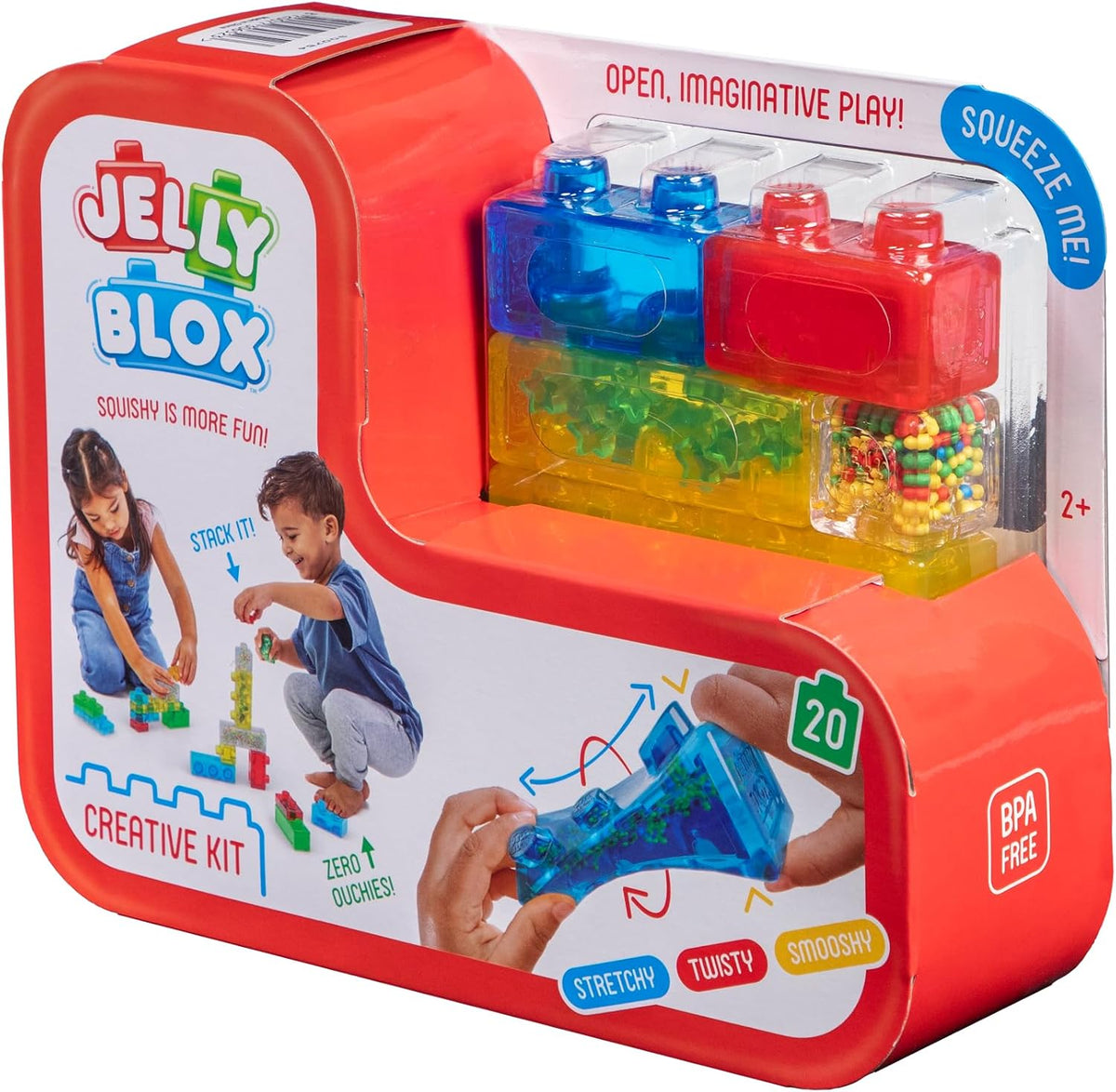 Goliath Jelly Blox Creative Kit | Includes 20 Blocks | Toddler & Preschool Building Blocks Kids Can Squeeze, Stretch, Squish | MESH ACCREDITED