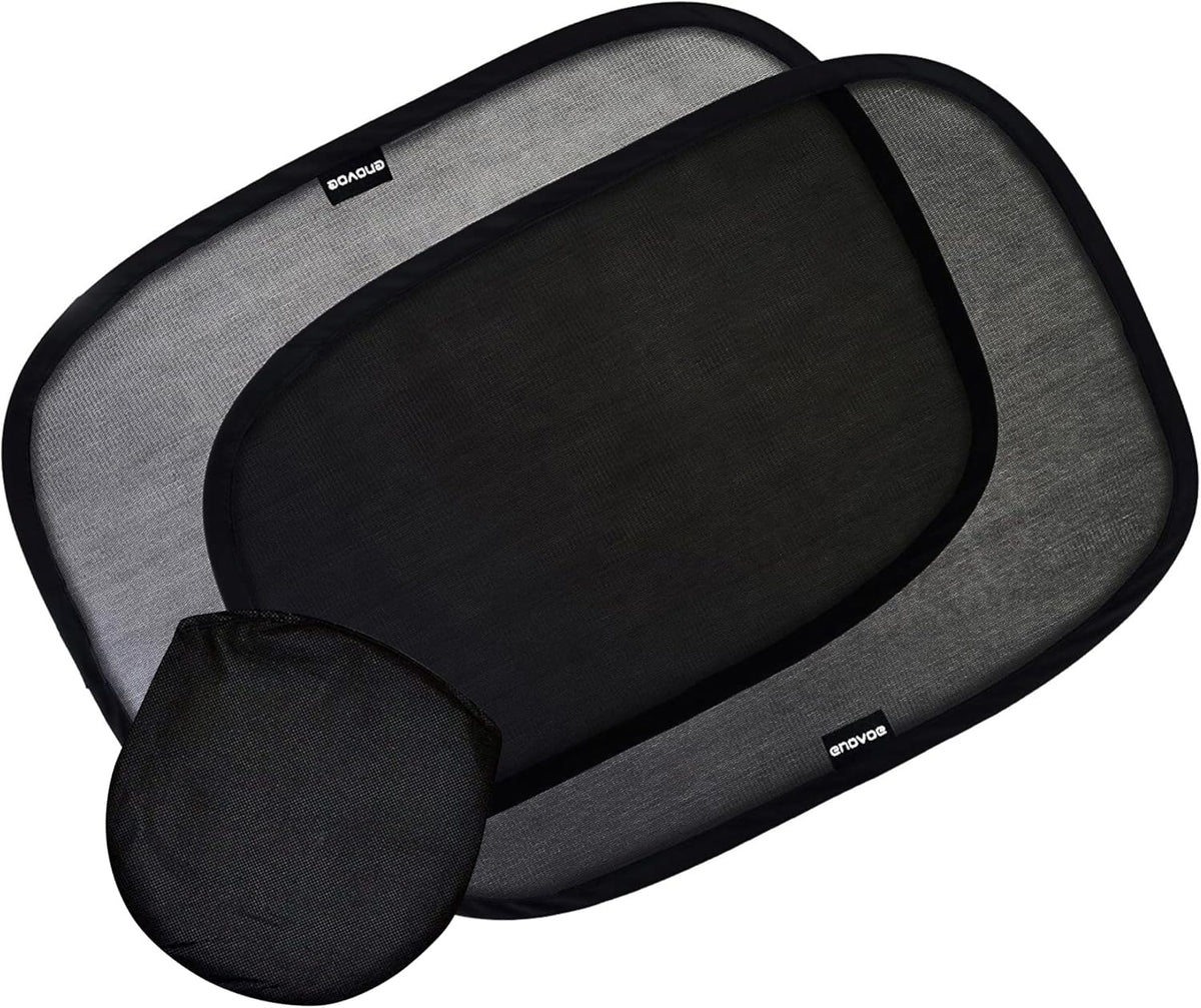 Enovoe Car Window Shades for Baby (4 Pack) - 21"x14" - Sun Shade Blocker, Cling - Glare Shield and UV Rays Protection for Your Child - Side Windows