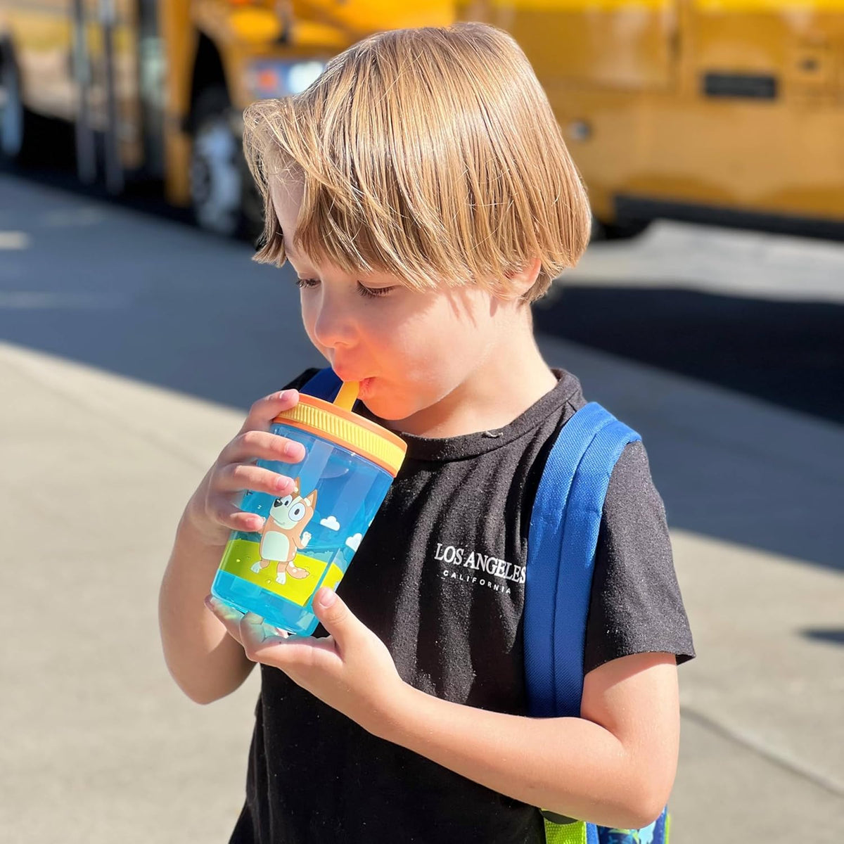 Zak Designs 15oz Bluey Kelso Tumbler Set, Leak-Proof Screw-On Lid with Straw Made of Durable Plastic and Silicone, Perfect Bundle for Kids, 2 Count