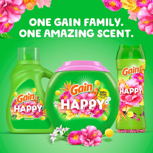 Gain Scent Booster Beads, In-Wash Laundry Scent Beads for Long-Lasting Freshness and Odor Protection, Happy Scent for an Enhanced Laundry Experience