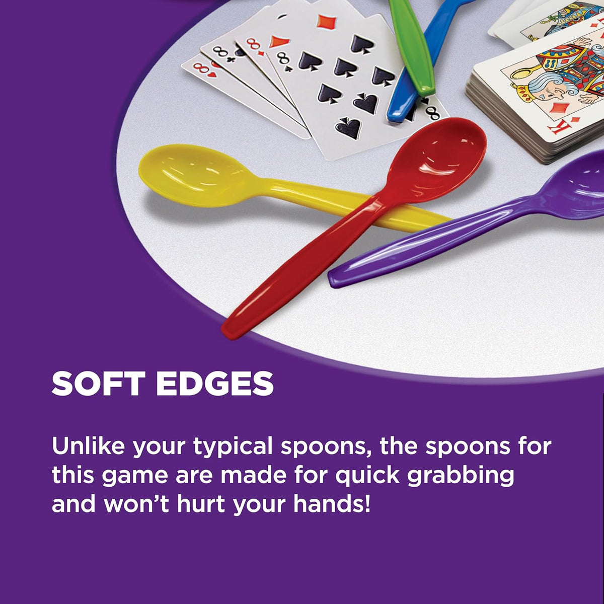 PlayMonster Spoons in a Case, Card Games for Kids - Spoons Game, Fun Family Games for Kids and Adults, Game Night, Travel Games, 3-6 Players, Ages 7+