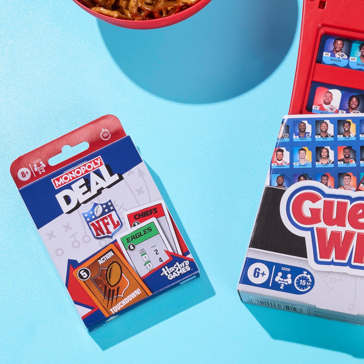 Guess Who? NFL Edition Board Game | Officially Licensed NFL Game for Kids and Families | Ages 6+ | 2 Players | 15 Mins. | Football Games