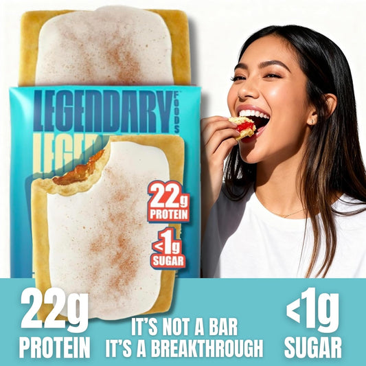 Legendary Foods 22g Protein Pastry 0g Added Sugar, Low Carb, Gluten Conscious, Keto Snack, Ideal for Glucose Management, Includes Whey Protein
