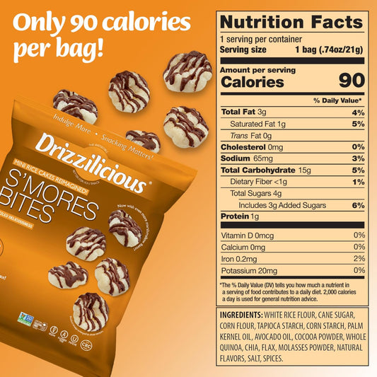 Drizzilicious Mini Rice Cakes Variety Pack - Rice Crisps, Healthy Snack for Adults and Kids, Flavored Rice Cakes, Vegan, Gluten Free, Allergen Free