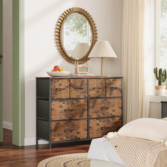 WLIVE Dresser for Bedroom with 8 Drawers, Wide Fabric Dresser for Storage and Organization, Bedroom Dressers, Chest of Drawers for Living Room