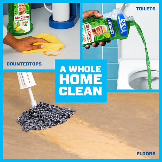 Mr. Clean All Purpose Cleaner, Floor Cleaner for Mopping Home, Bathroom, & Kitchen, Cleaning Liquid for Mop & Bucket, Cleaning Supplies