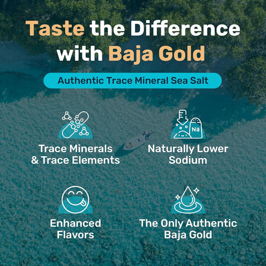Baja Gold Mineral Sea Salt - Recommended by Gary Brecka - Organic Natural Grain Salt for Cooking & Baking | Authentic Baja Salt | Ideal for All