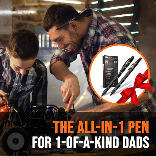 RAK Multitool Pen Gifts for Men, 2-Pack 11 in 1 Multitool Pen Set, Tech Cool Gadgets Stocking Stuffer Holiday Gifts for Dad, Husband, Grandpa, Him