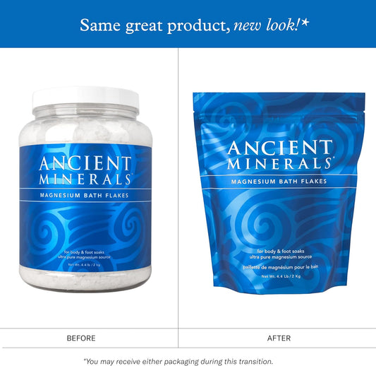 Ancient Minerals Magnesium Bath Flakes - Bathing Alternative to Epsom Salt - Soak in Natural Salts - High-Absorption Efficiency for Relaxation
