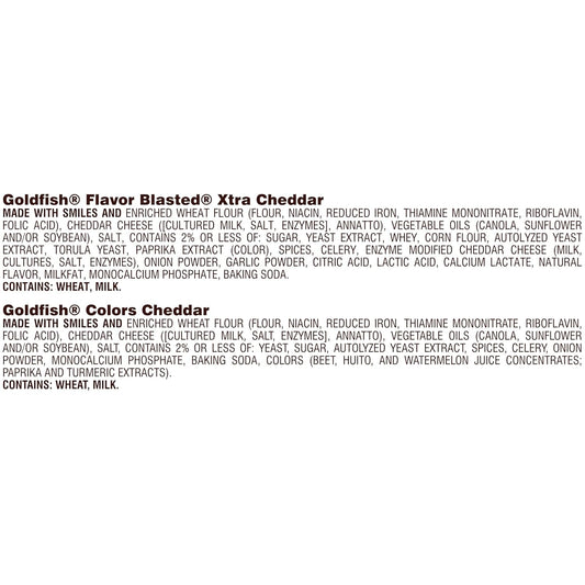 Goldfish Dynamic Duo Variety Pack, Colors Cheddar & Flavor Blasted Xtra Cheddar, Snack Packs, 20 Ct