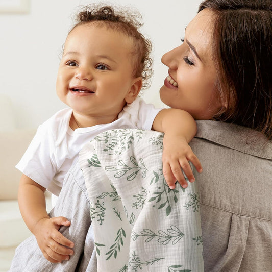 Muslin Swaddle Blankets for Newborn, 3 Pack Breathable Soft Receiving Blanket, Large 38 x 40 inches Swaddle Wrap Burping Clothes, Essentials Infant