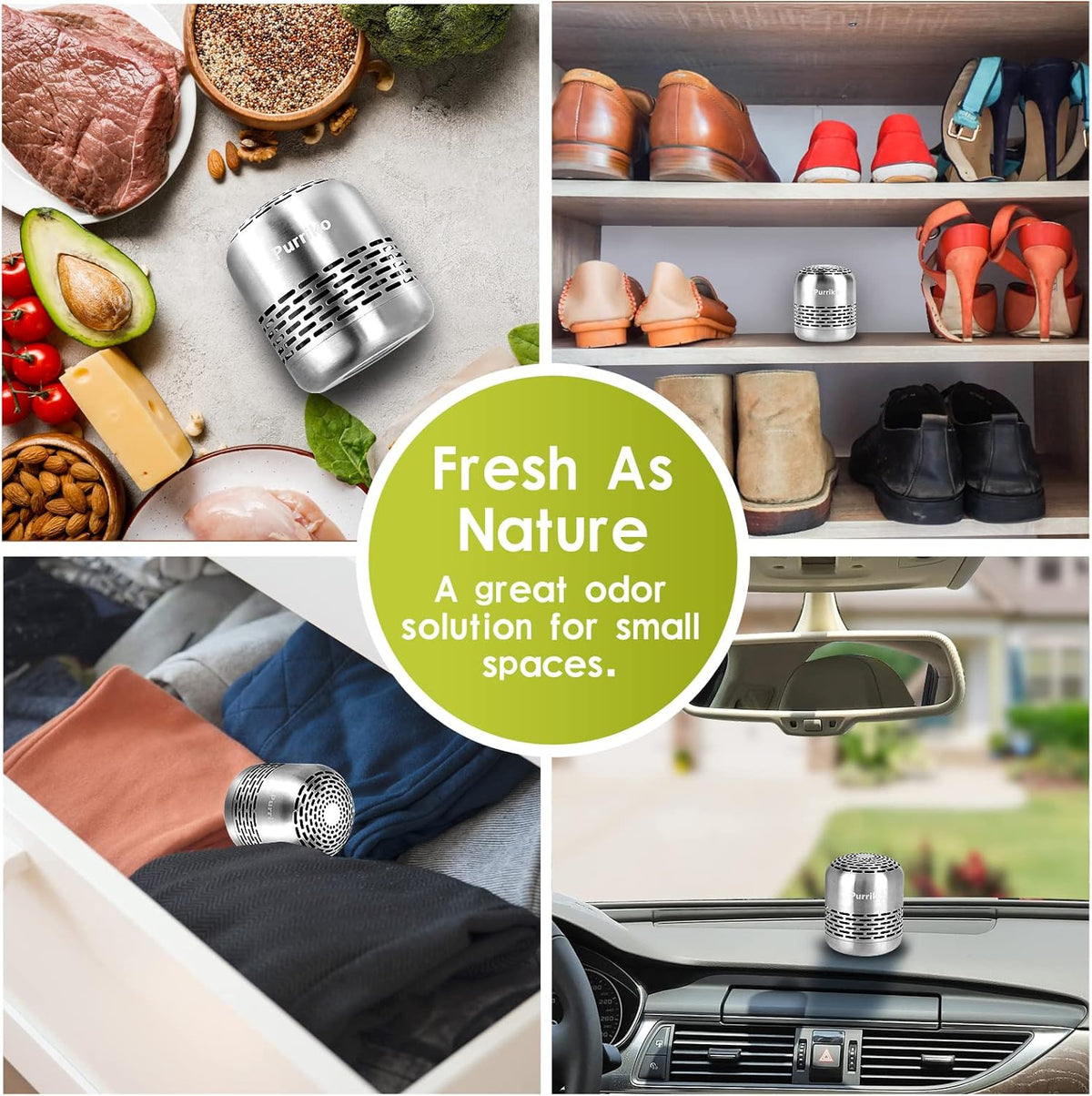 Purriko Refrigerator Deodorizer,Lasts up to 10 Years,Refrigerator Odor Eliminator,Fridge Deodorizer,More Effective Than Baking Soda Bamboo Air
