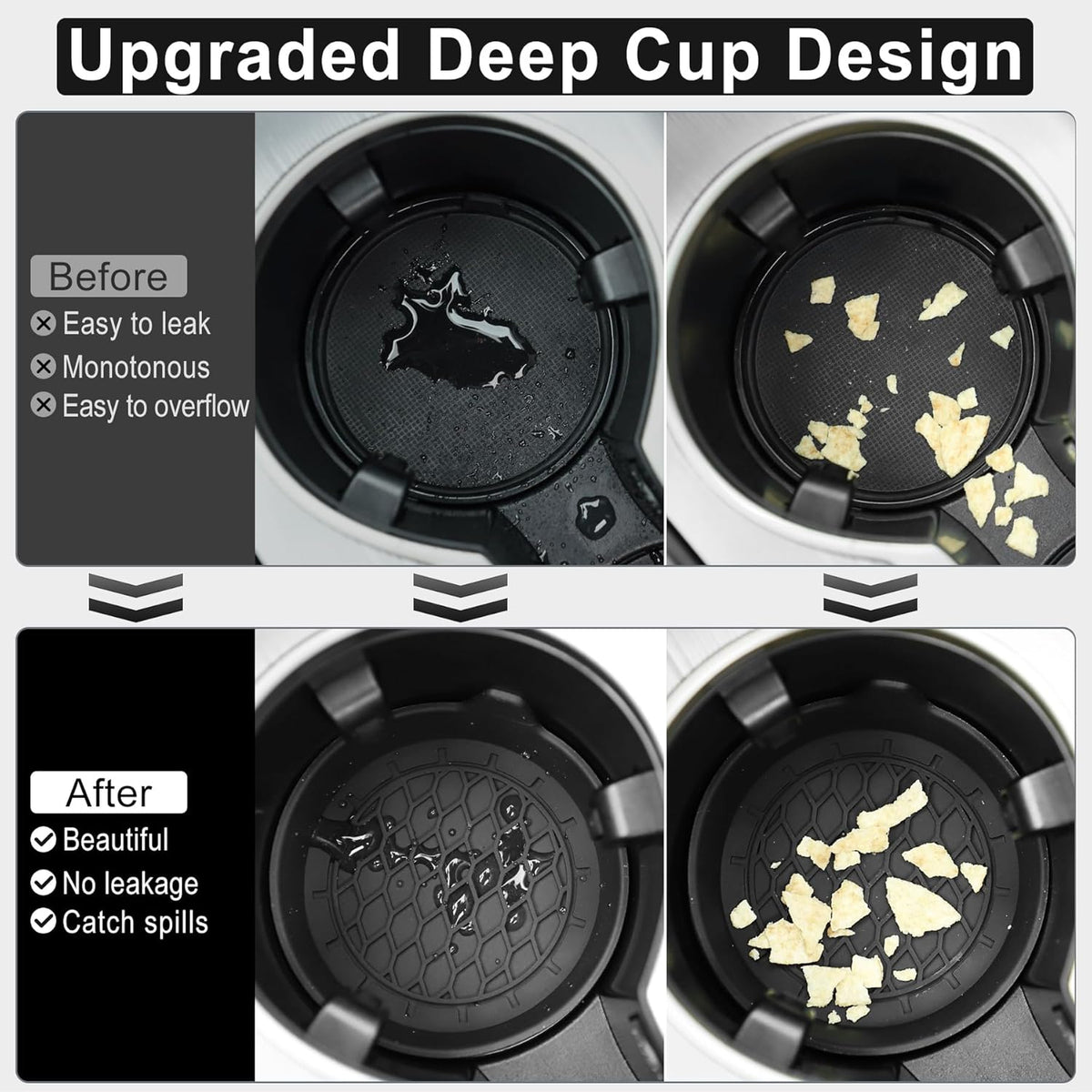 SINGARO Car Cup Holder Coaster, Silicone Cup Holder Insert, Universal Non-Slip Cup Holders, Car Accessories Interior for Women and Man Interior Sets