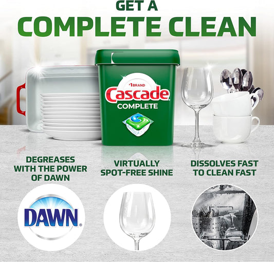 Cascade Complete Dishwasher Pods - Fresh Scent ActionPacs, Dishwasher Detergent, Dishwasher Soap, Detergent Pods, 78 Count