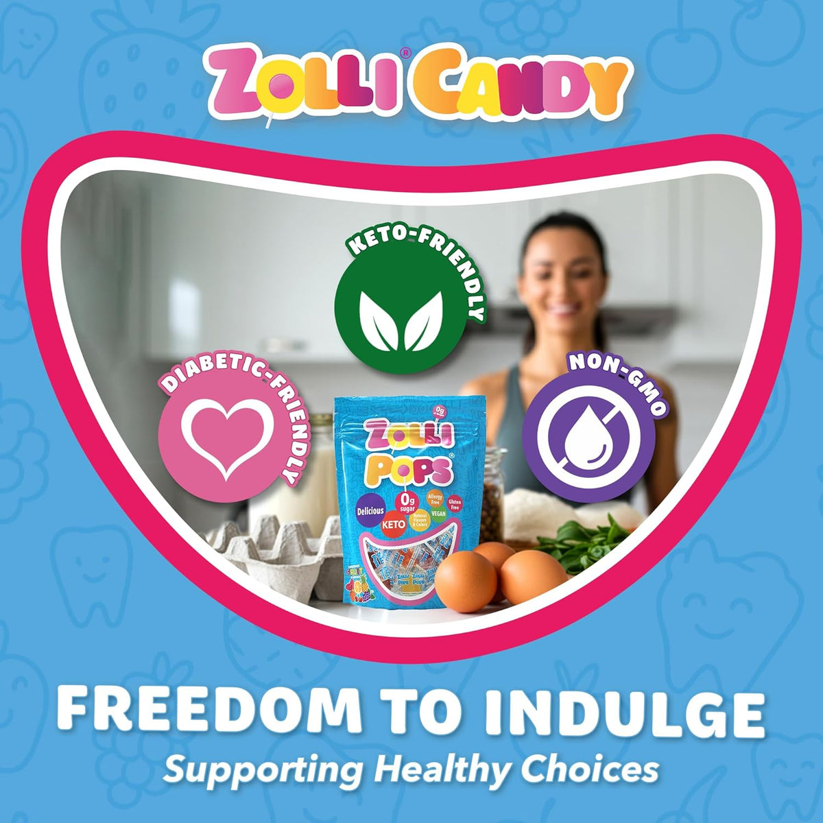 Zollipops Clean Teeth Lollipops, Anti Cavity, Sugar Free Candy for a Healthy Smile Great for Kids, Diabetics and Keto Diet, Natural Fruit Variety