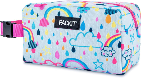 PackIt Freezable Snack Box, Rainbow Sky, Built with ECOFREEZE Technology, Collapsible, Reusable, Zip Closure with Buckle Handle, Great for All Ages