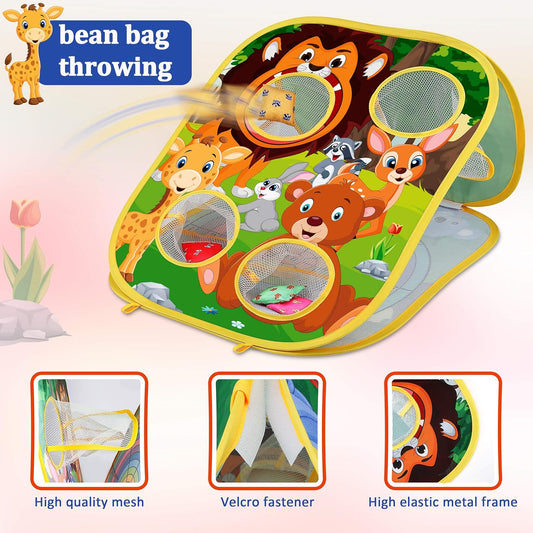 Animal Bean Bag Toss Game Toy Outdoor Toss Game, Family Party Party Supplies for Kids, Gift for Boys Birthday or Christmas for Toddlers Ages 3 4 5 6