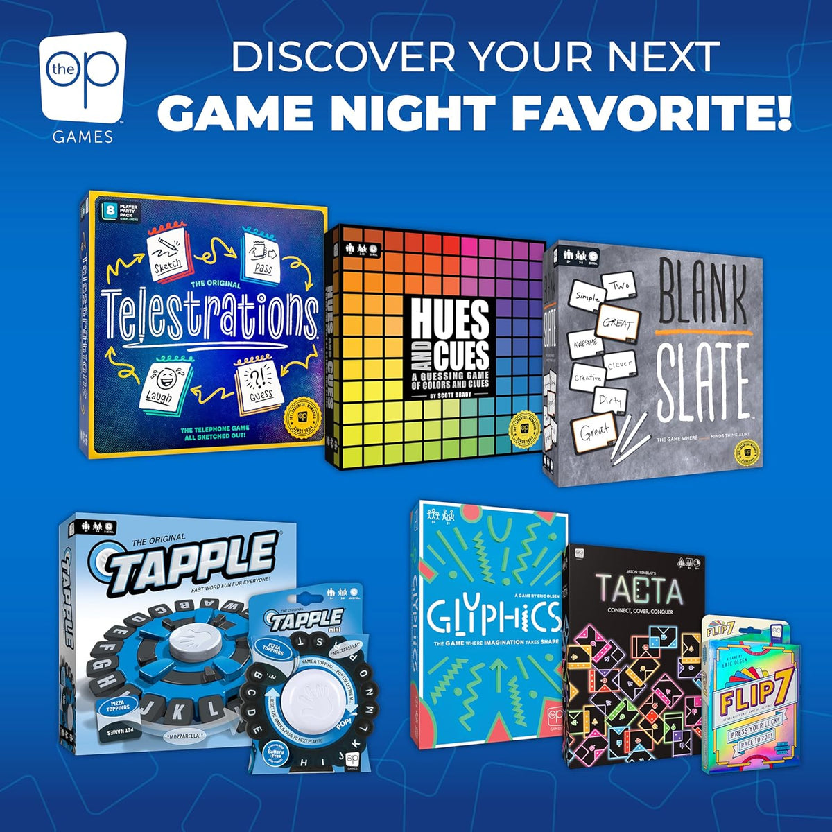 USAOPOLY The Original TAPPLE, The Fast-Paced Family Board Game,Choose a Category & Race Against The Timer to be The Last Player,Learning Word Game