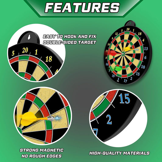 Magnetic Dart Board - 12pcs Magnetic Darts - Excellent Indoor Game and Party Games - Gifts for 5 6 7 8 9 10 11 12 Year Old Boy Kids