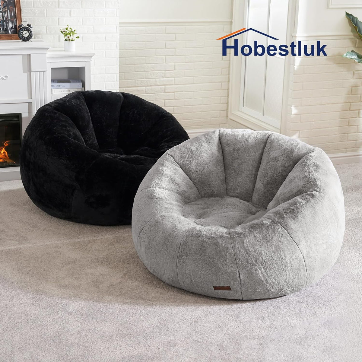 Hobestluk Bean Bag Chairs Large Bean Bag Couch for Adults Stuffed Sofa Chair Comfy Giant Bean Bag Chair with Spacious Design for Reading, Playing or