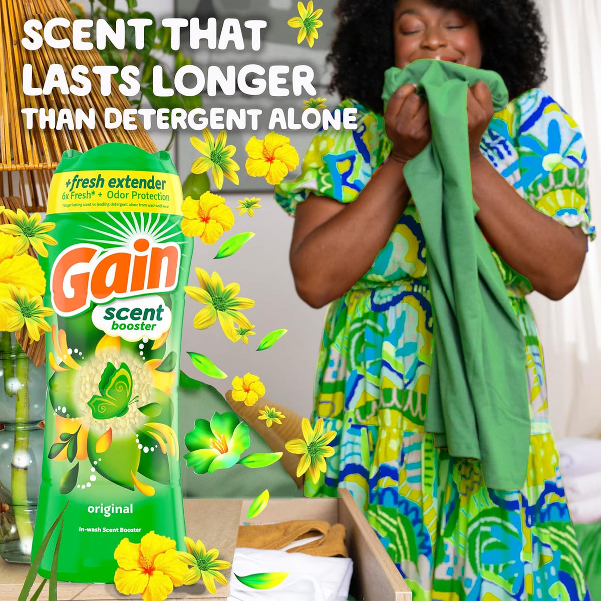 Gain Fireworks In-Wash Scent Booster Beads, Original, 24 oz, Laundry Scent Boosters, Gain Scent Booster Beads, Odor Eliminator