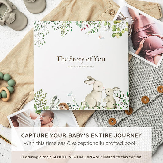 Keepsake Memory Book for Baby Boy or Girl Timeless First 5 Year Baby Book A Milestone Book to Record Every Event from Birth to Age 5 Gender Neutral