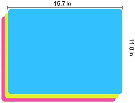 3 Pack Silicone mat Large Silicone Sheets for Crafts, Liquid, Resin Jewelry Casting Molds Mat, Silicone Placemat 15.7” x 11.8” (Blue & Rose Red
