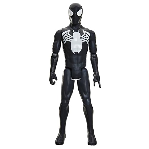 SPIDER-MAN Marvel Titan Series Black Suit Action Figure, 12-Inch-Scale (30 cm) Super Hero Toys for Kids Ages 4+