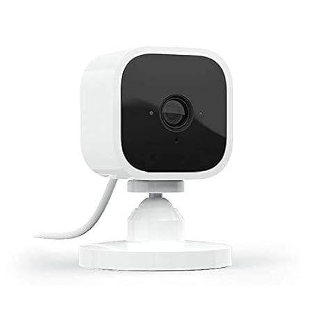 Blink Mini - Compact indoor plug-in smart security camera, 1080p HD video, night vision, motion detection, two-way audio, easy set up, Works with