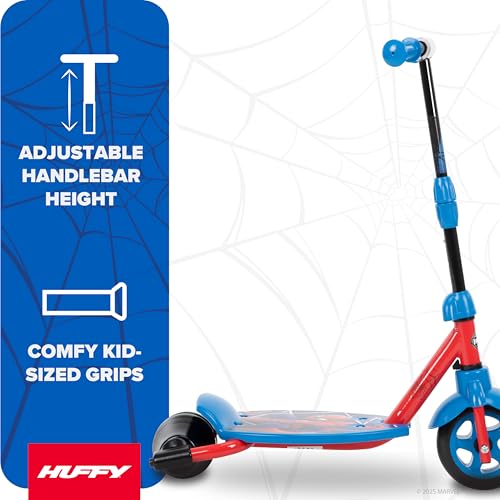 Huffy Toddler 3-Wheel Scooter for Kids, Multiple Colors & Licensed Character Graphics, Ages 3+, Durable Steel Frame, Wide Non-Slip Deck, Stable