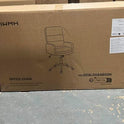 IWMH High-Back Home Office Chair,Upholstered Desk Chair with Armrests,Height Adjustable Armchair with Wheels, Swivel Office Desk Chair, Ergonomic