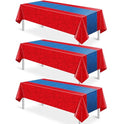 3Pcs Spider Web Themed Birthday Party Tablecloths Decorations,Red Blue Hero Plastic Table Cover Disposable Rectangle Table Cloth for Baby Shower Kids