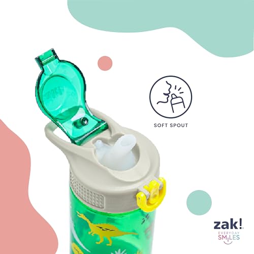 Zak Designs Marvel Spider-Man Sage Kids Water Bottle For School or Travel, 16oz Durable Plastic Water Bottle With Straw, Handle, and Leak-Proof Spout