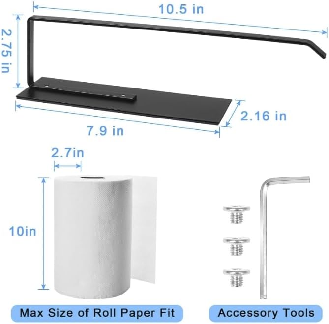 Paper Towel Holder, Magnetic Paper Towel Holder for Fridge, Toilet Paper Roll Holder Magnet Towel Rack Wall Mount Fridge Organizer for Paper Towels