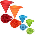 KongNai Kitchen Funnel Set 4 Pack, Small and Large, Kitchen Gadgets Accessories Foldable Silicone Collapsible Funnels for Filling Water Bottle Liquid