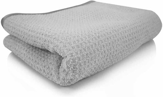 Chemical Guys Waffle Weave Gray Matter Microfiber Drying Towel - 25" x 36", 70/30 Blend Microfiber Towel with Silk Edging for Scratch-Free Car