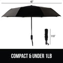 GORILLA GRIP Strong Windproof Stick Compact Umbrella for Rain, One-Click Automatic Open and Close, Durable Quick Dry Waterproof Material, Lightweight