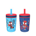 Zak Designs Marvel Spider-Man Kelso Toddler Cups for Travel or at Home, 15oz 2-Pack Durable Plastic Sippy Cups with Leak-Proof Design is Perfect for