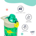 Zak Designs Marvel Spider-Man Sage Kids Water Bottle For School or Travel, 16oz Durable Plastic Water Bottle With Straw, Handle, and Leak-Proof Spout