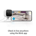 Blink Mini - Compact indoor plug-in smart security camera, 1080p HD video, night vision, motion detection, two-way audio, easy set up, Works with